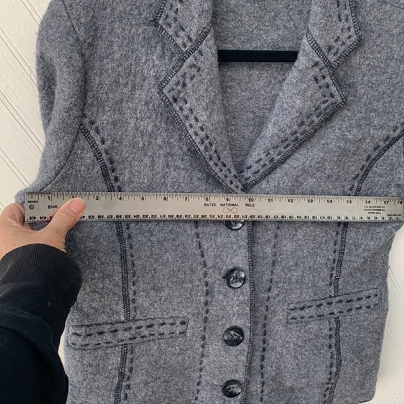 Venario Boiled wool blazer Gray - Picture 10 of 11